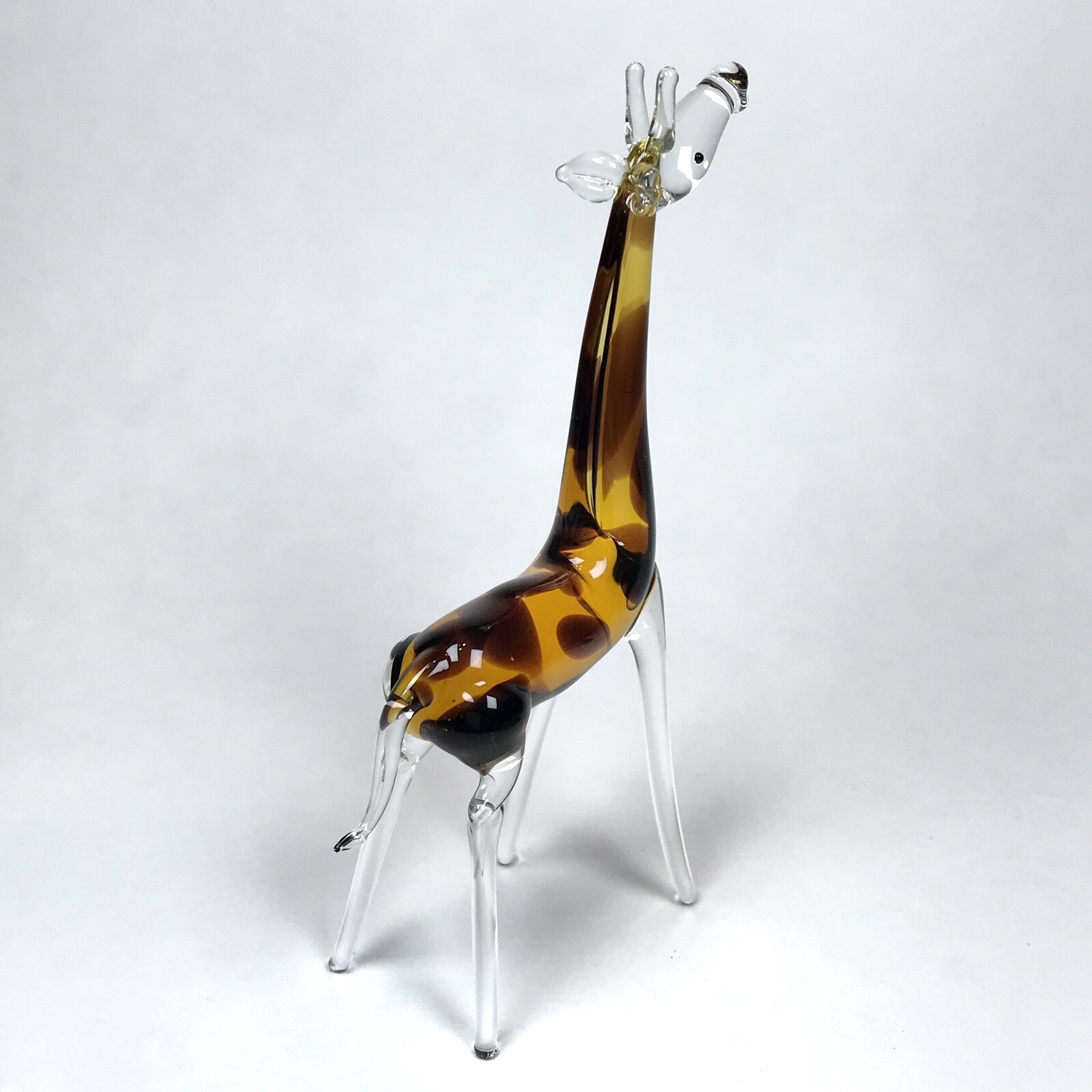 Blown Art Glass Giraffe Figurine Safari Zoo Animal Handmade Collectible 4.5”