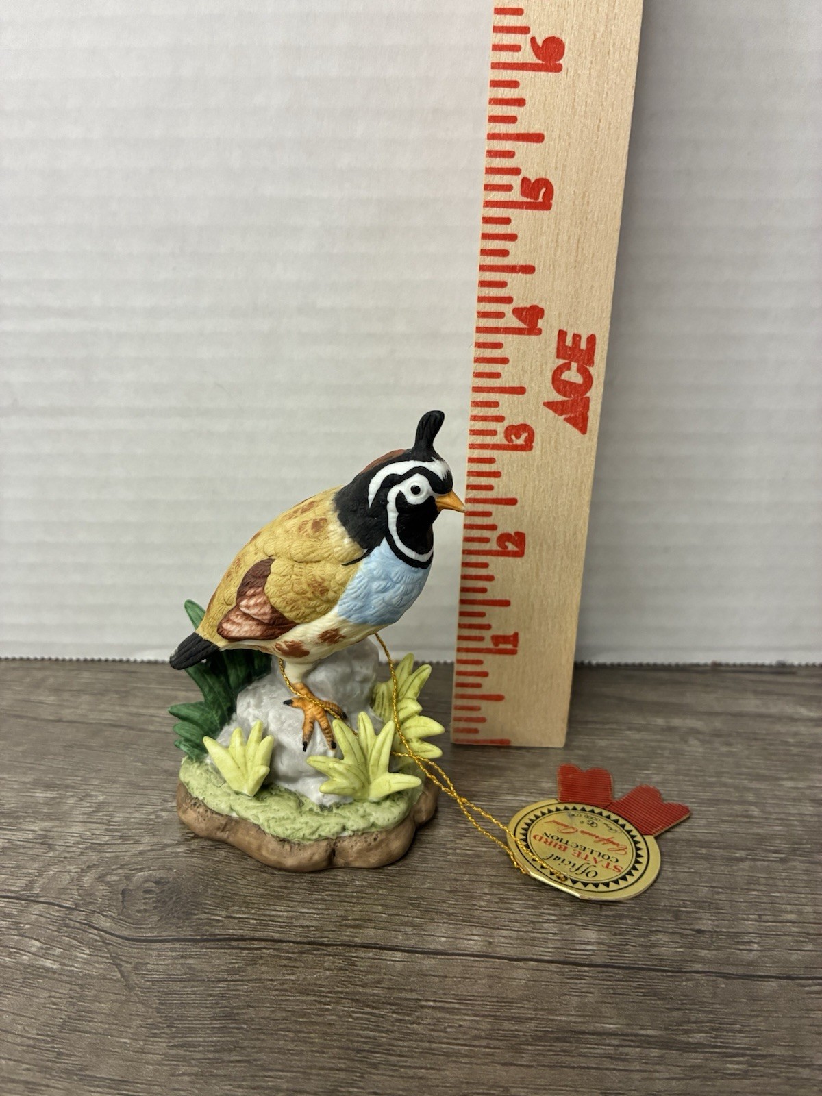 George Good Porcelain California Quail Figurine Hand Painted Signed