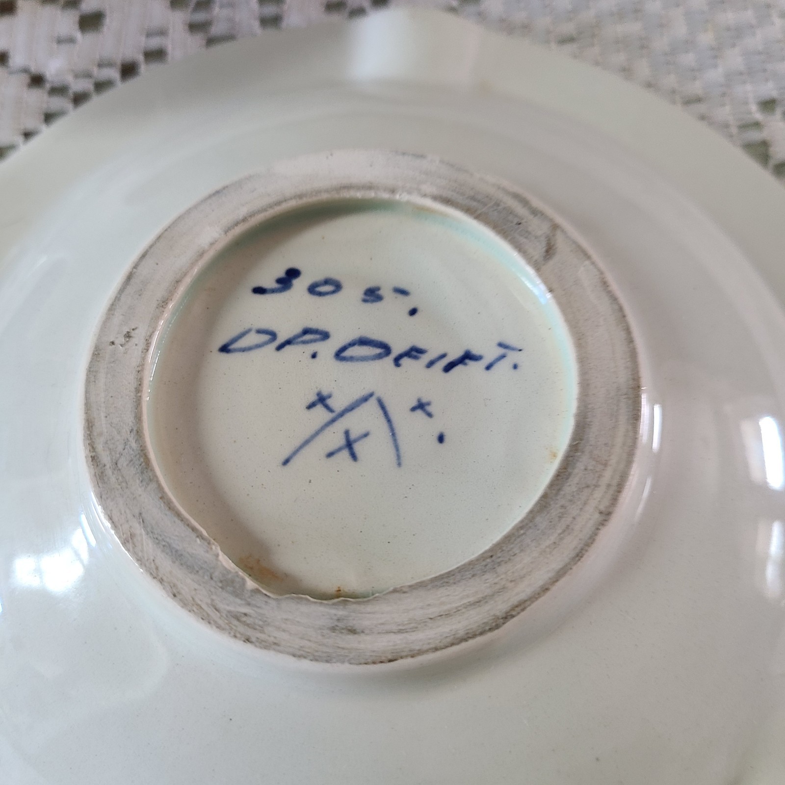 3 floral VTG Signed Ashtrays 2 DP DELFT 305 Glazed Pottery, & One ITALY.