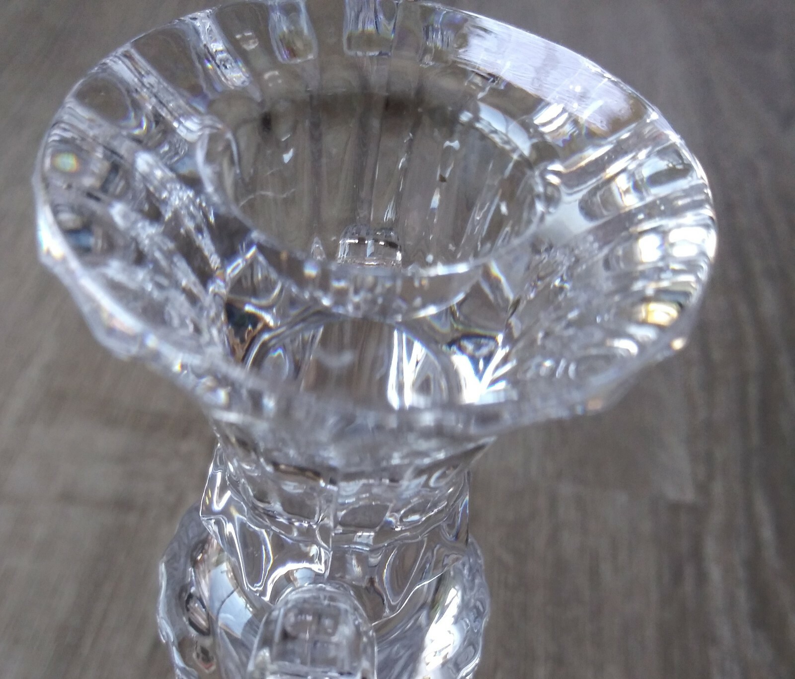 Heavy 8 1/2″ LEAD CRYSTAL CANDLESTICK QUALITY CANDLE HOLDER Holiday