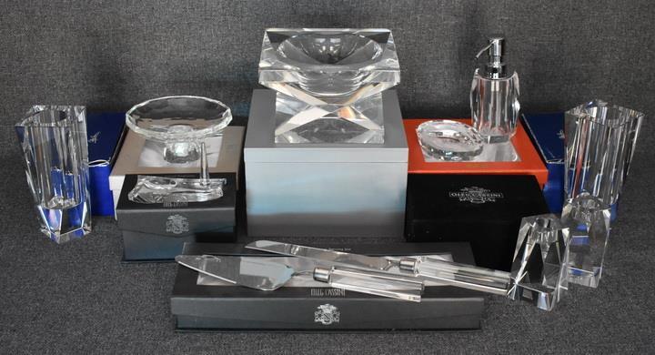 GORGEOUS DESIGNER OLEG CASSINI SIGNED BRIGITTE ANGULAR CUBIST CRYSTAL VASE HAV 2