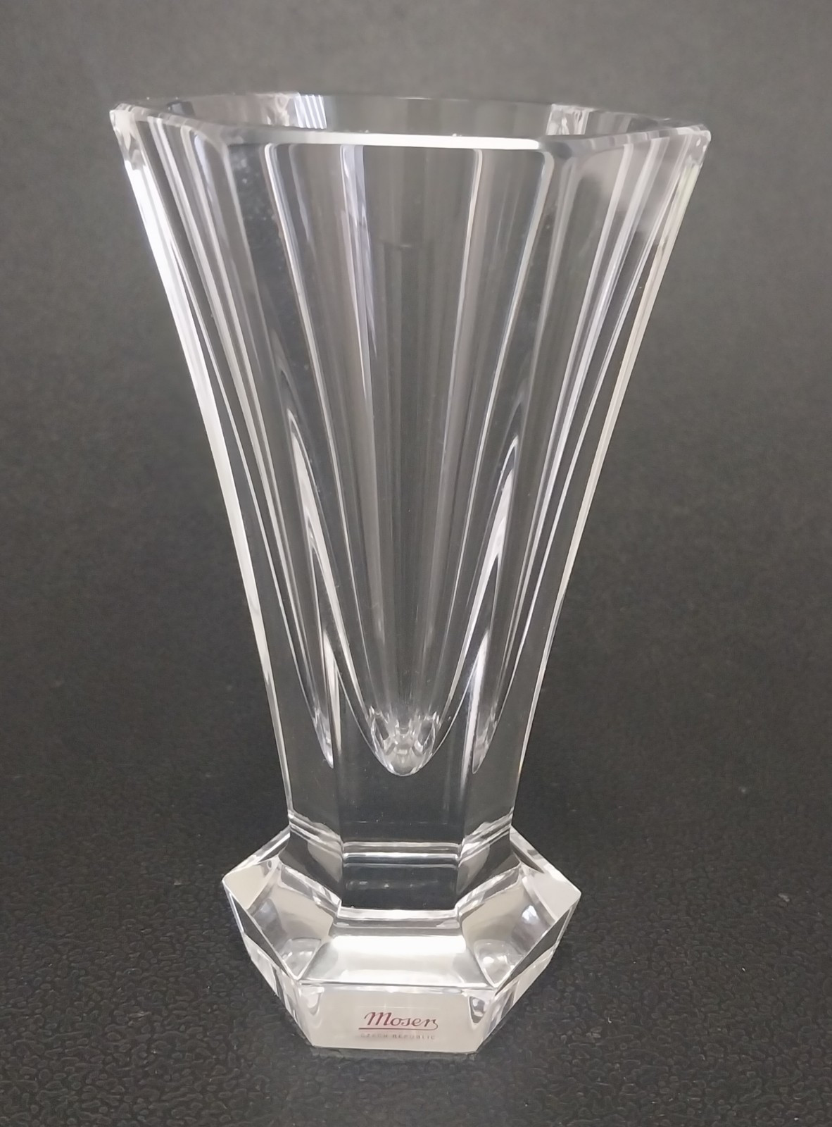 Moser “Unity” Clear Lead Free Crystal Cut Vase
