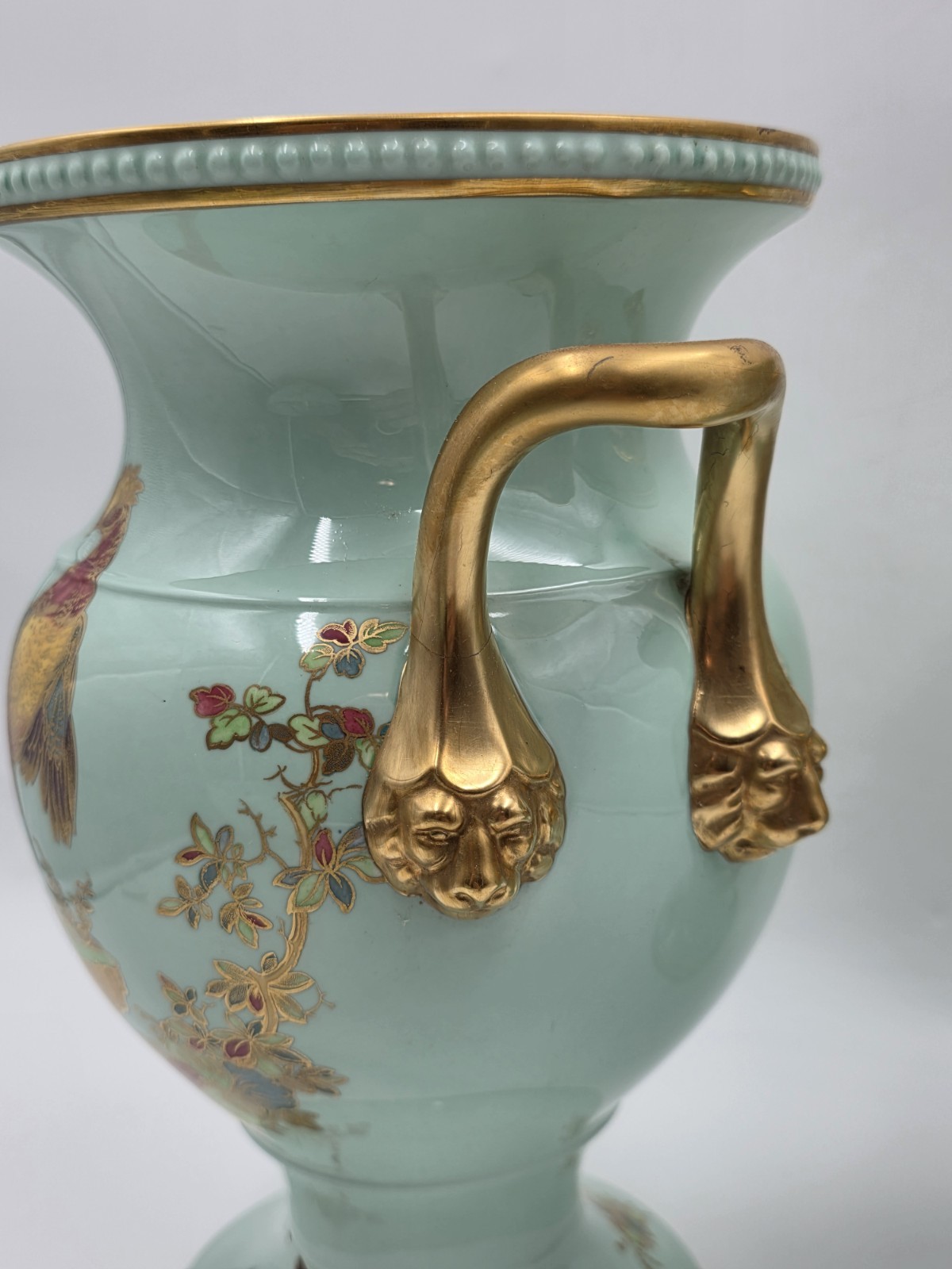Rare Vintage Spode England Bone China Bird Garniture Urn Vase Bowl Set 3Pc
