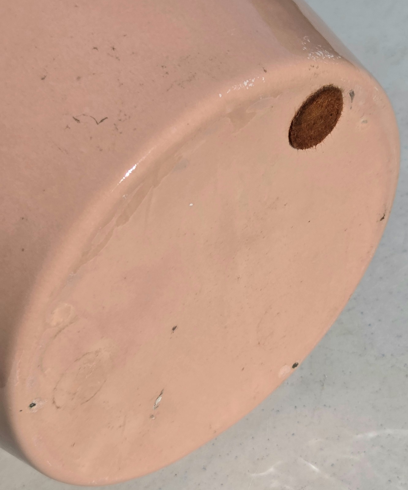 Vintage Pink Peach Ceramic Vase Tall Sculptural Modern MCM Coastal Decor 13″H