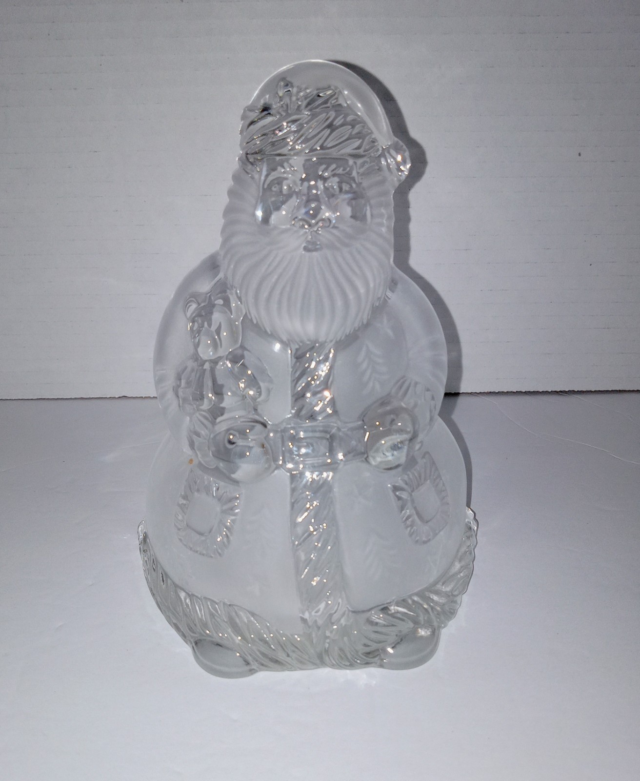 Mikasa Glass Santa’s Glow Tea Light Votive 6″ Clear NIB Christmas Holiday