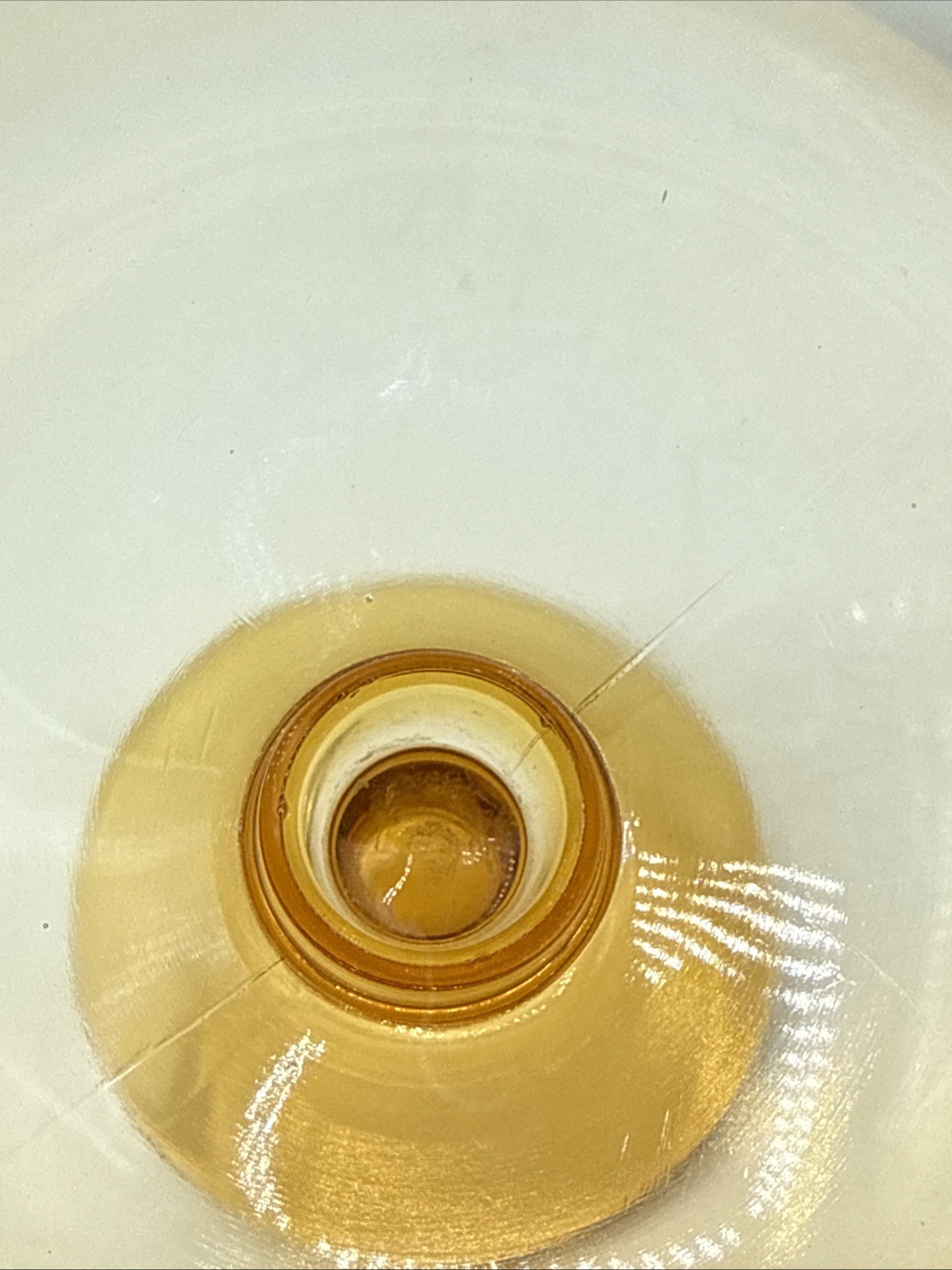 VTG L.E. Smith Amber Swung Candle Holder Pitcher/Vase 11.75 Inches Tall