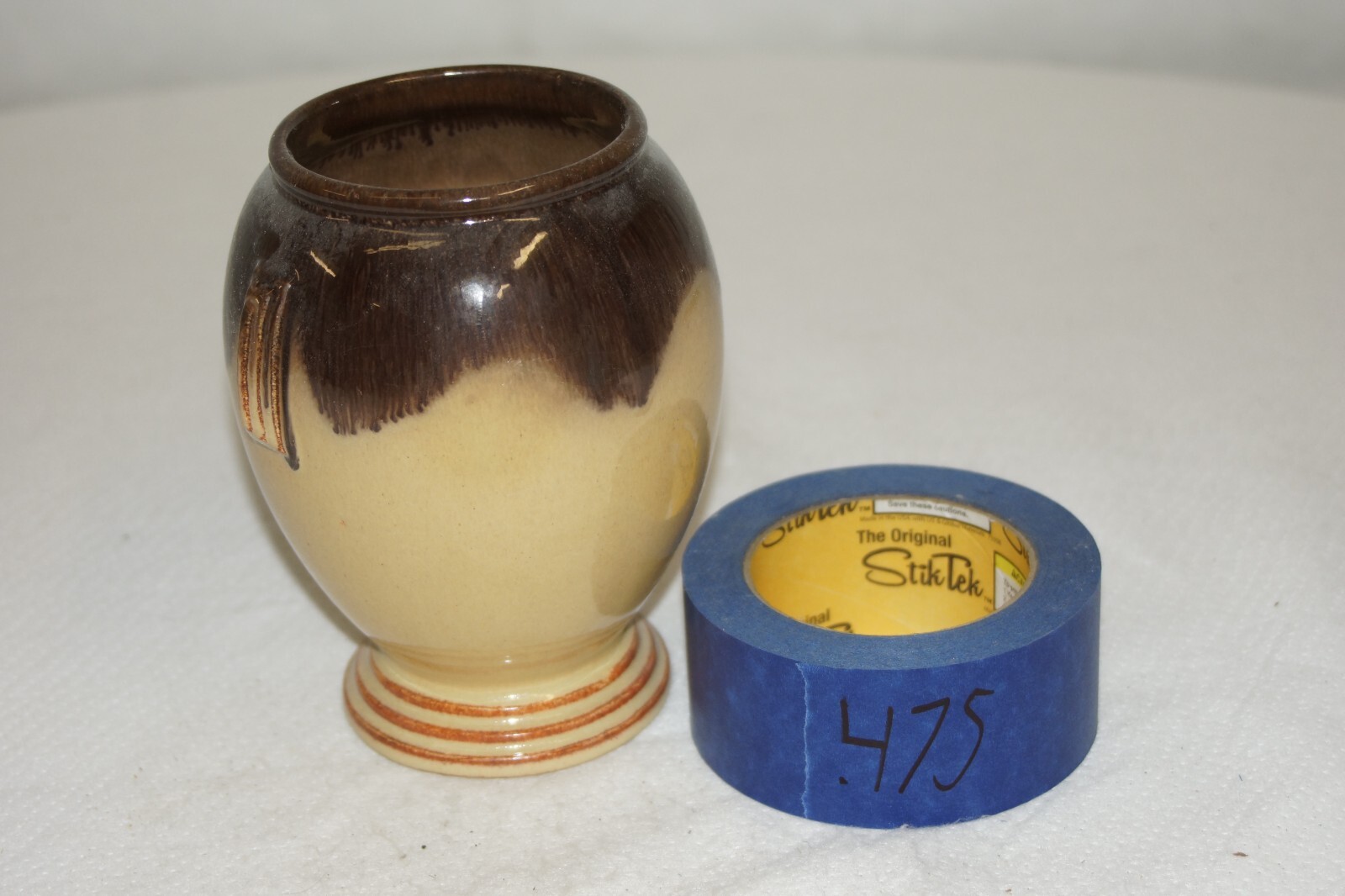 Brown and Cream Ceramic Vase