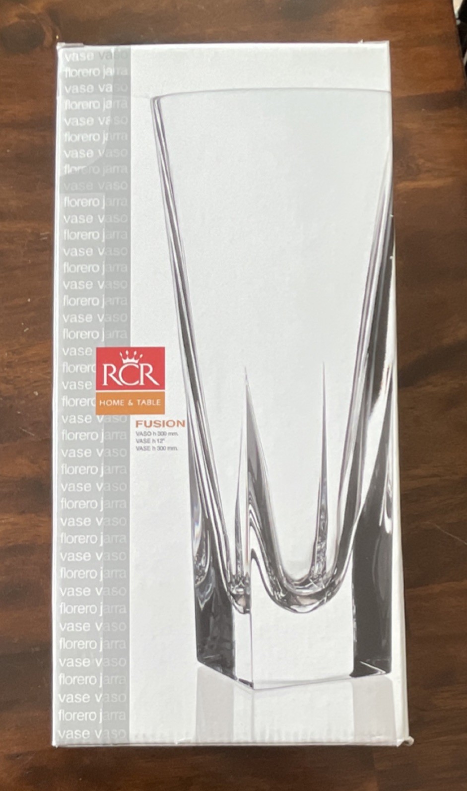 RCR Fusion Decorative Clear Crystal Glass Vase 12 in Elegant Italian