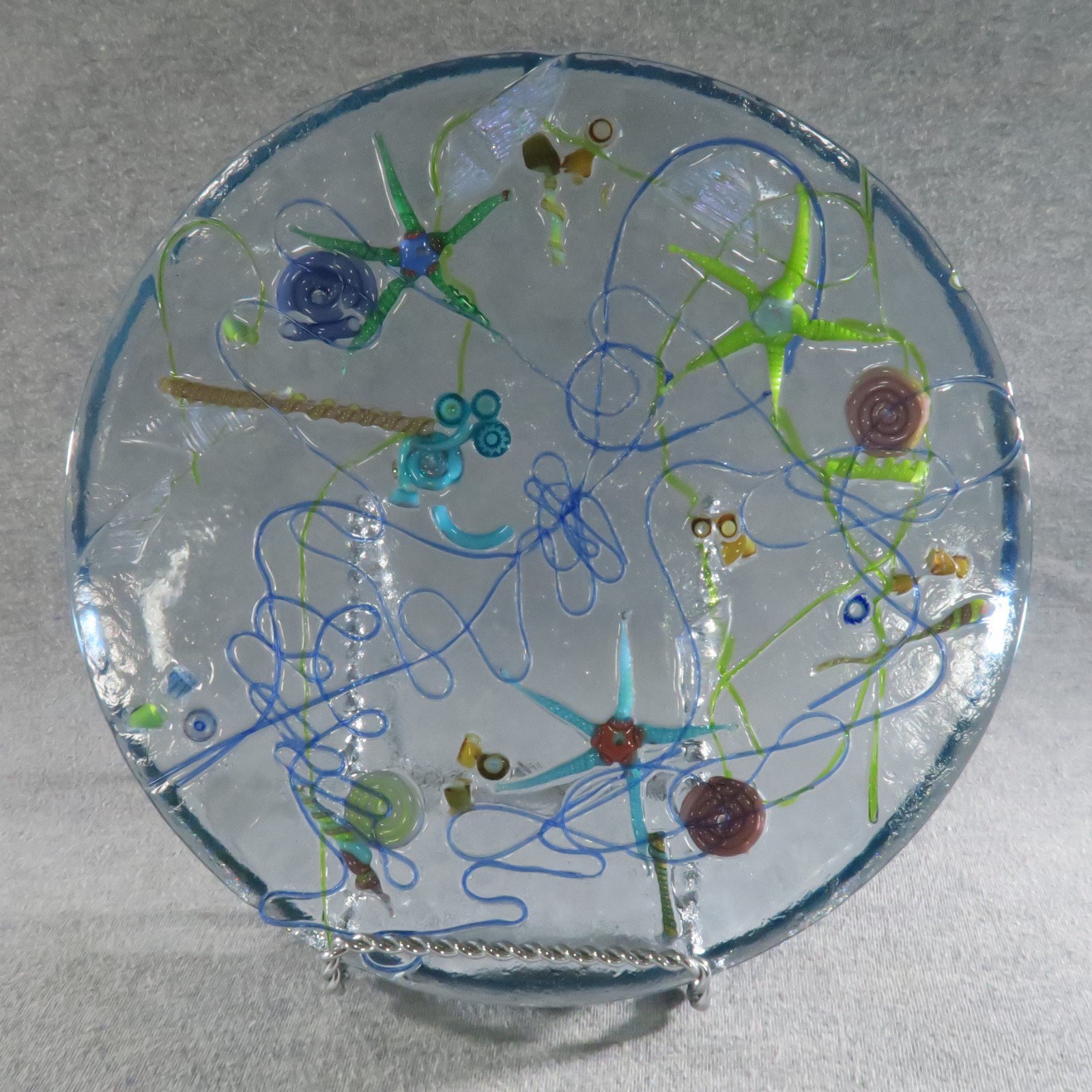 KOG Kokomo Fused Art Glass Dichroic Sculpture Starfish Underwater Sea Life