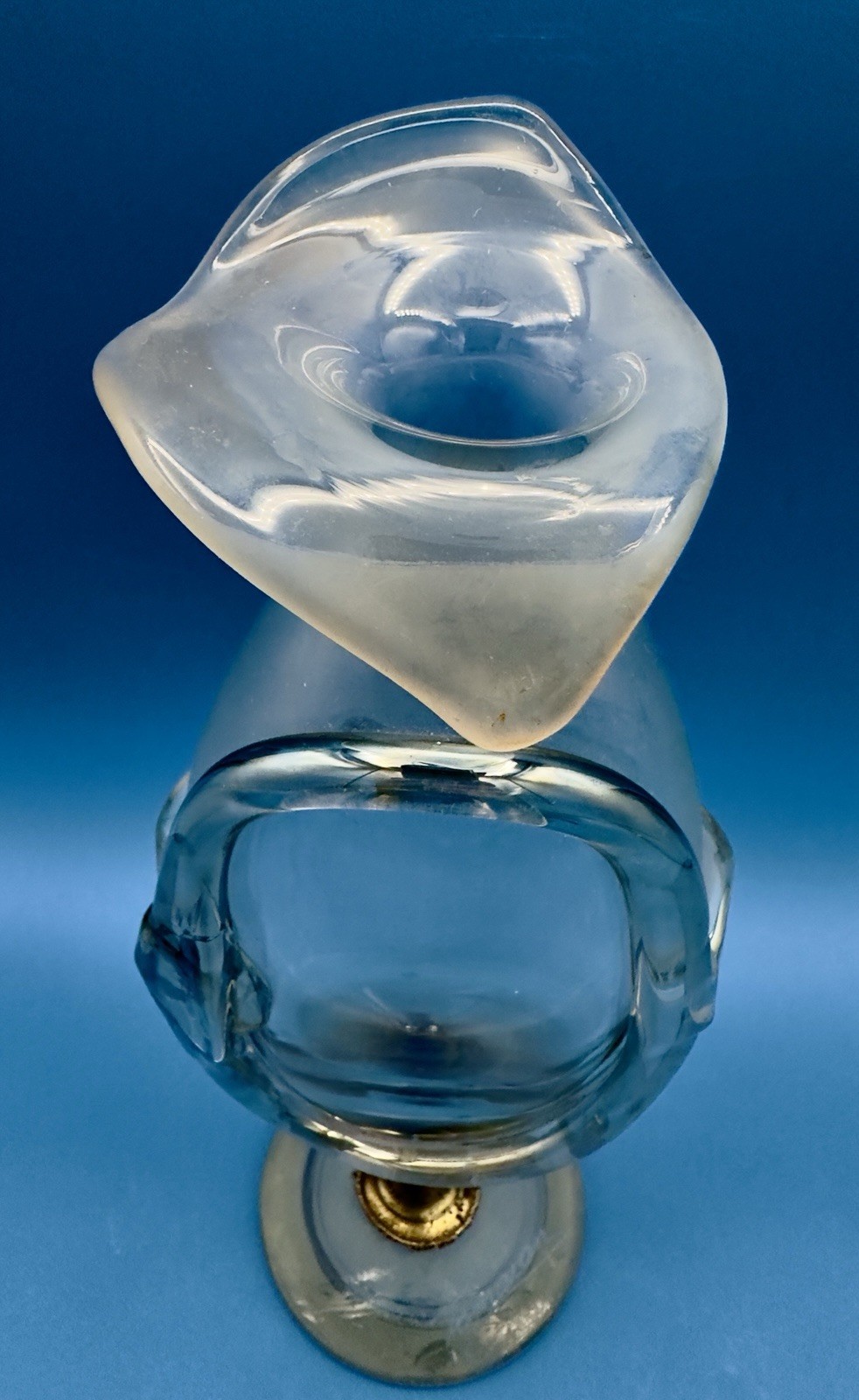 Signed Ion Tamaian 10″ Handmade Romanian Frosted Glass Vase