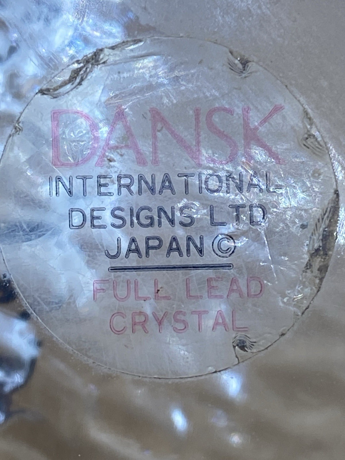Dansk Full Lead Crystal Nativity Sheep Figurine Textured Clear Glass Sculpture