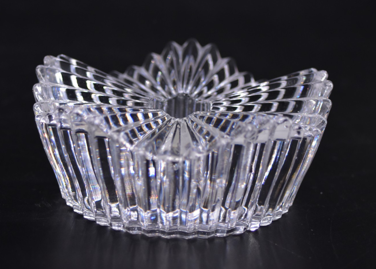 Mikasa MOTION Crystal Starburst Taper Candle Holder NEW Christmas Decor 4″