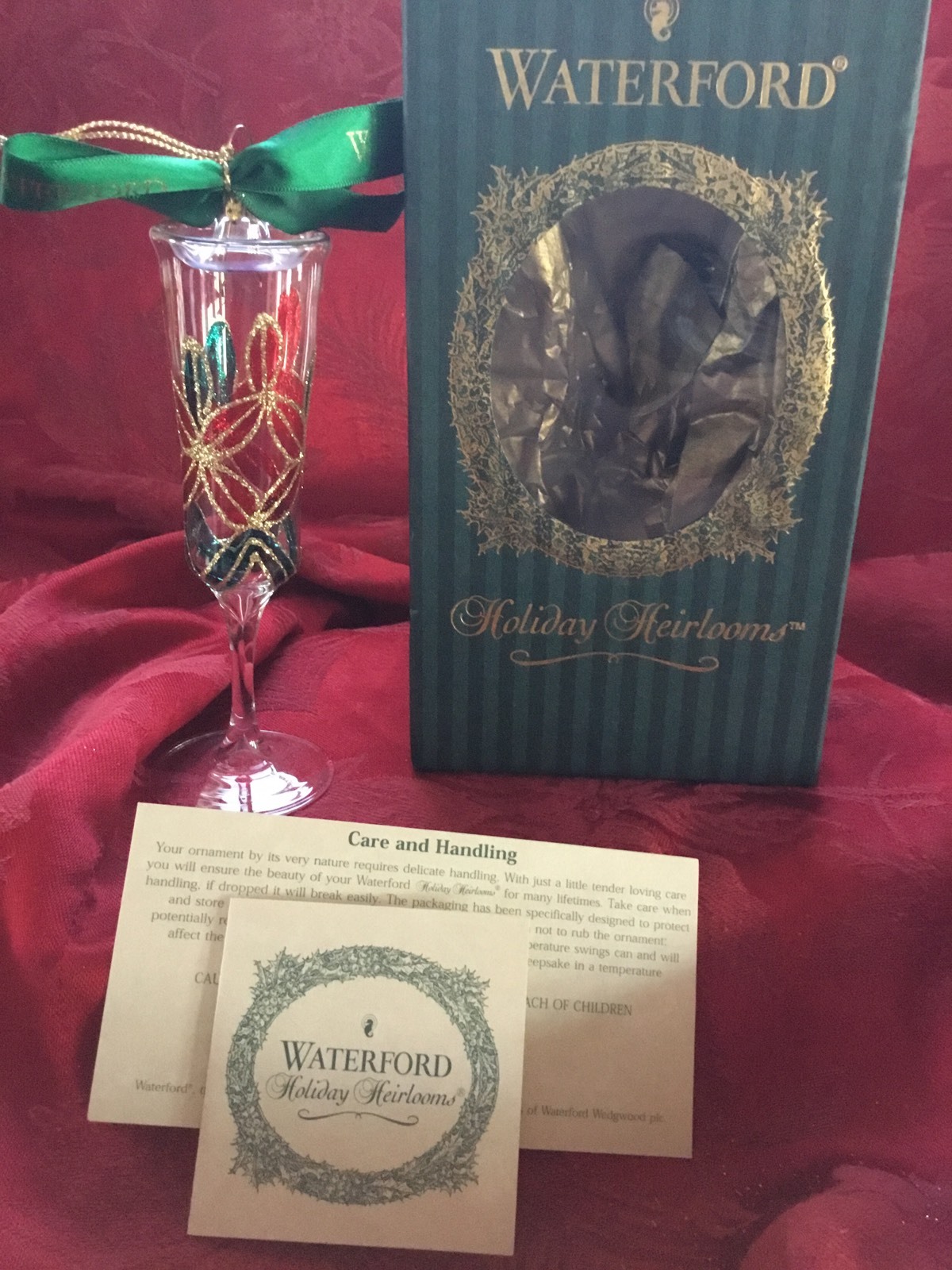 Exceptional WATERFORD Crystal LISMORE Mini CHAMPAGNE FLUTE Christmas Ornament