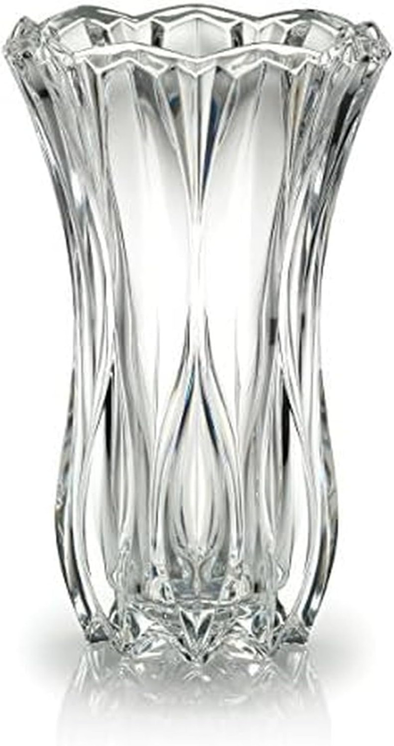 Blossom Crystal Vase 12 Inch – Sculpted Flower Design for Fresh Bouquets, Home D