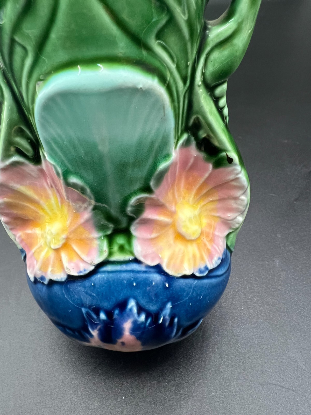 Continental Majolica Flower Bud Vase