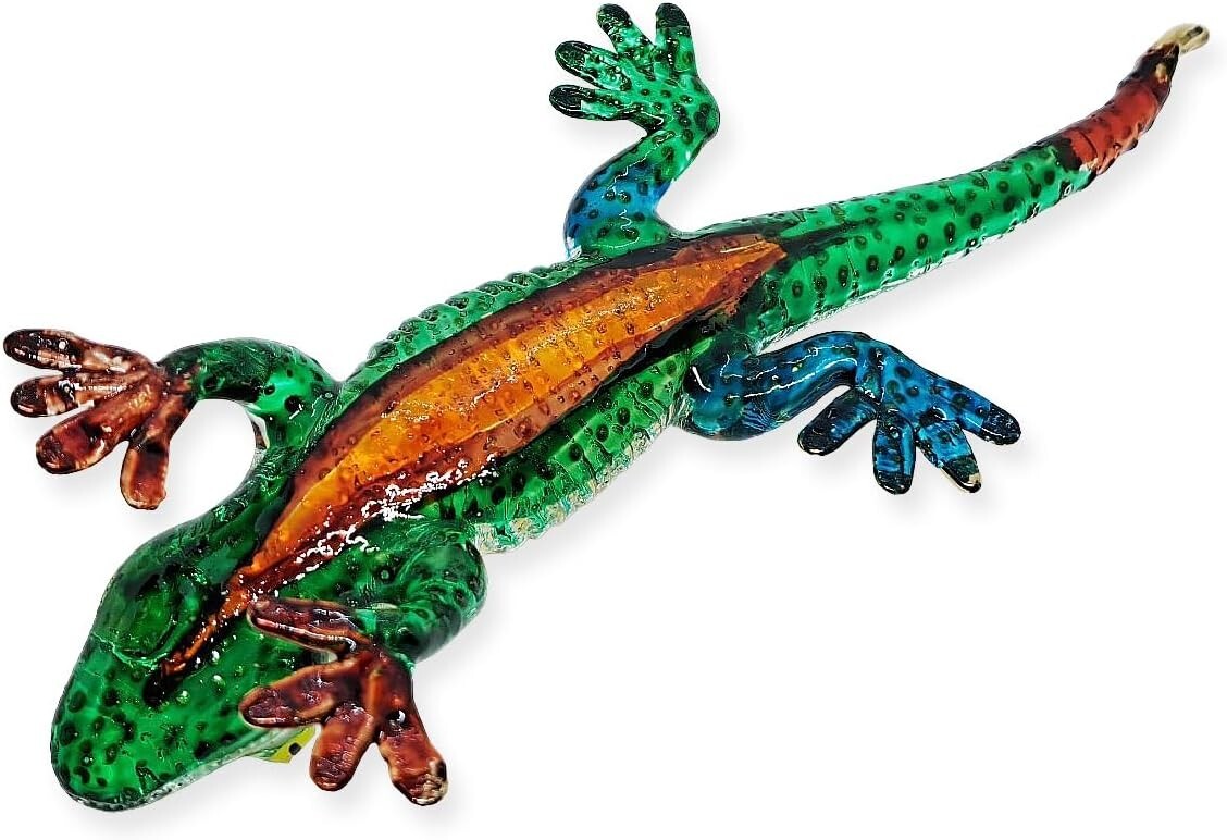 Big House Lizard Gecko Blown Glass Hand Figurine Fancy Animal Collectibles Decor