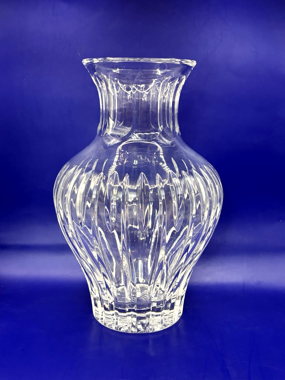 Marquis Waterford Cut Crystal Vase Sheridan Diamond Wedge Cuts 10″