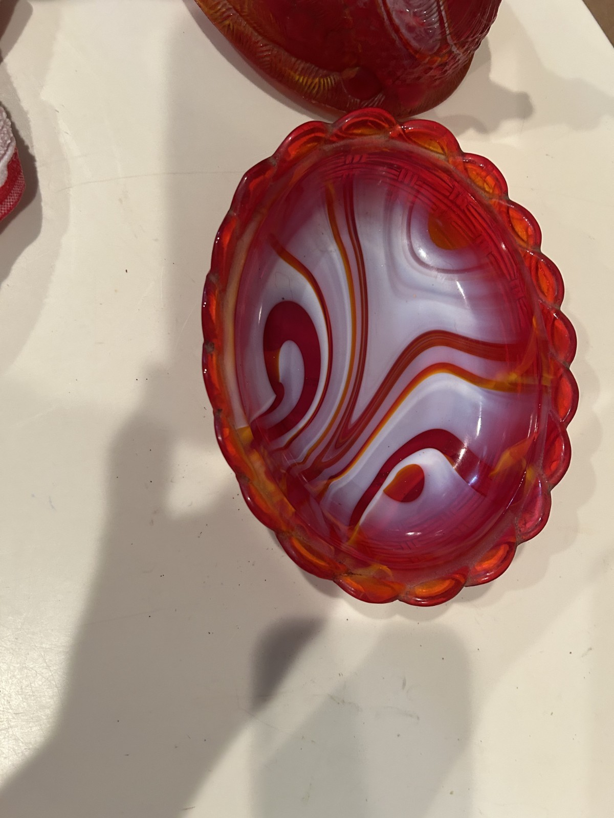 L.G. Wright Satin Slag Glass Hen on Nest 8 Inch
