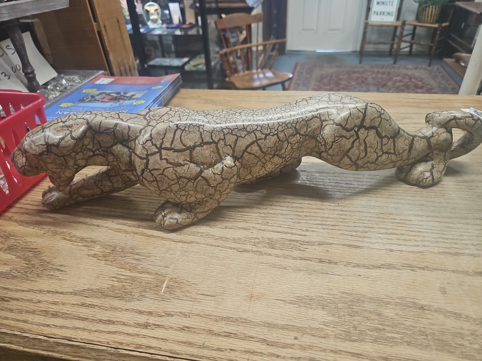 Royal Haeger Pottery Stalking STONE Panther 23”Figurine Art Deco MCM Vintage