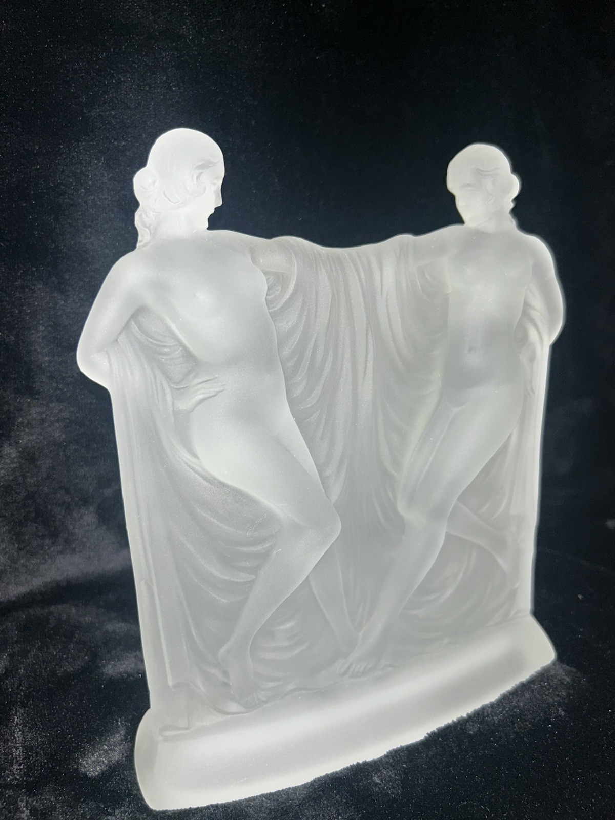 ⚡️⚡️RARE Sabino Glass Double Suzannes Art Deco Female Dancers. IMMACULATE ⚡️