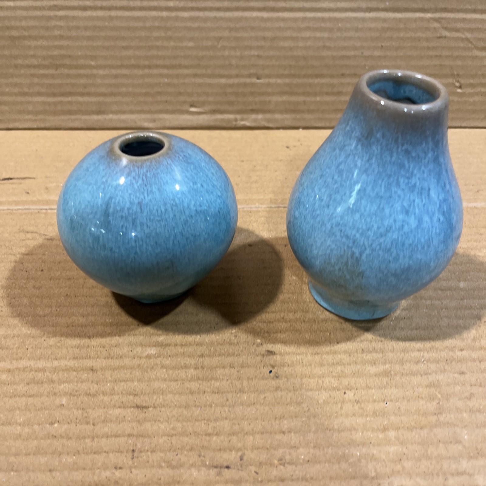 Small Ceramic Vase Green & Blue Glaze artisan pottery table centerpiece (2)