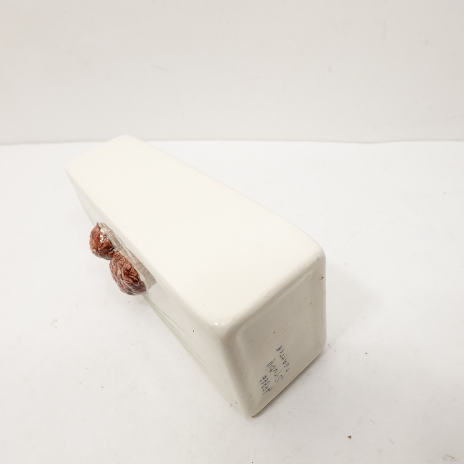 Vintage Arbee Studio Seattle Ceramic Wall Pocket Vase Pinecone Design 8”