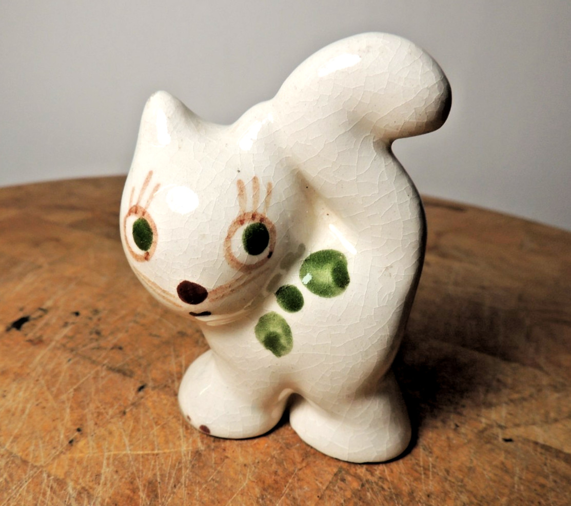 Rio Hondo Cat Figurine Tail Up Vintage California Pottery