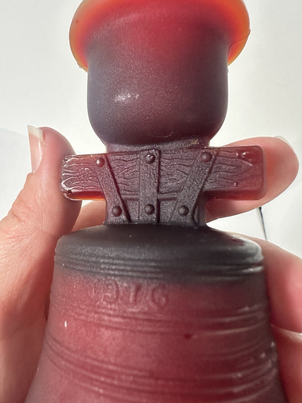 LIBERTY BELL Candle Holder Glows Red Glass Patriotic Fourth July