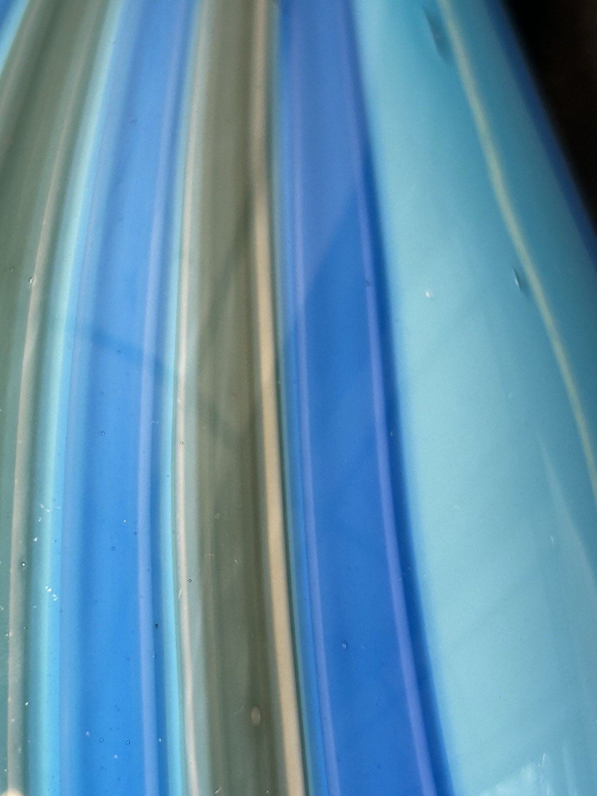 Vinci By Dynasty Gallery Hand Fused Blown Glass Vase Blue Gray Swirl 11.5 In