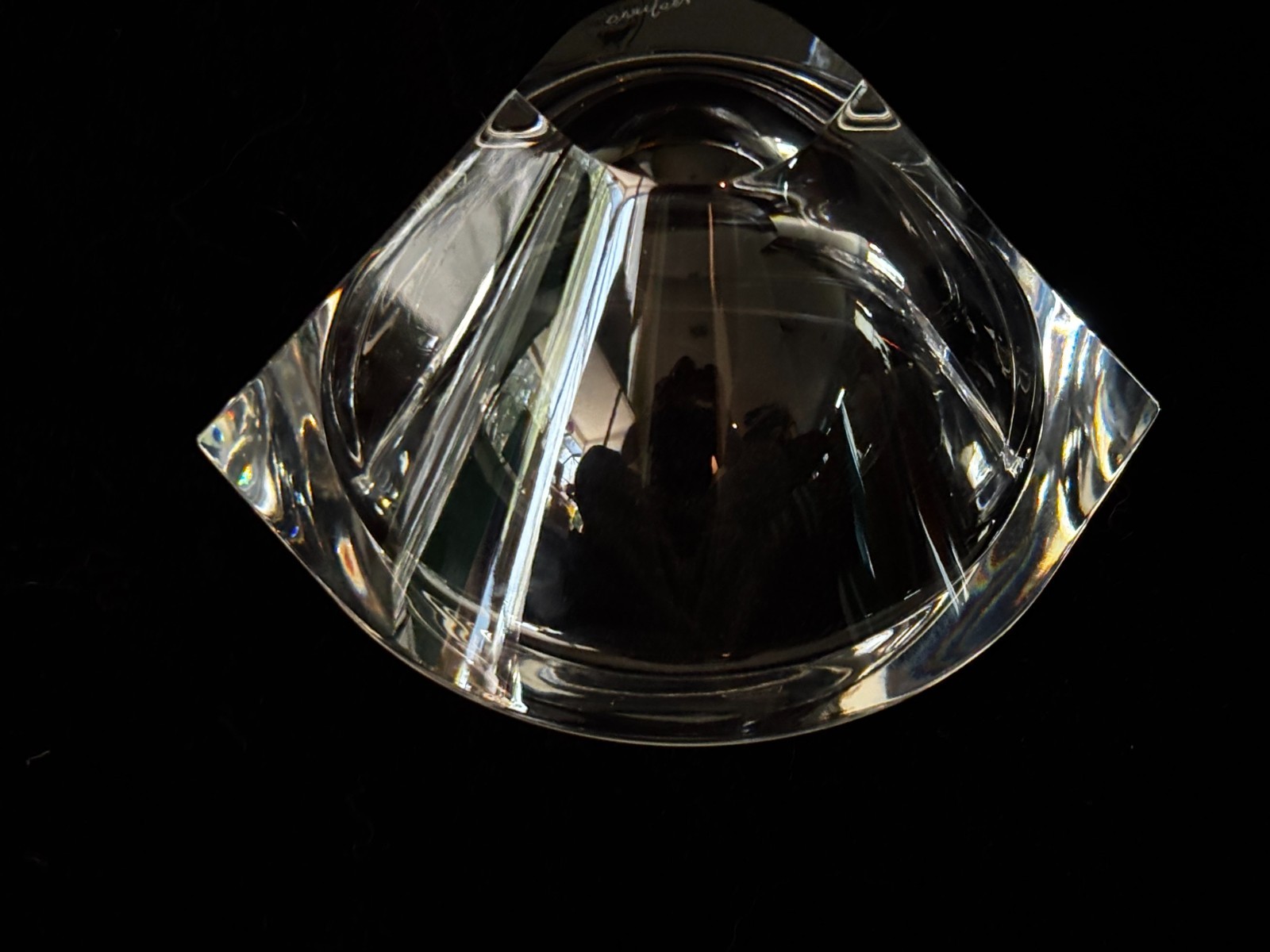 ORREFORS Marin Cut Crystal Bowl Jan Johanson Design 6 3/8″ x 5 3/8” x 3”