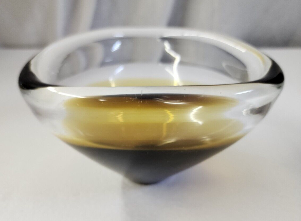 Murano Seguso clear bowl with Sommerso Gold could possible be Stueben glass?