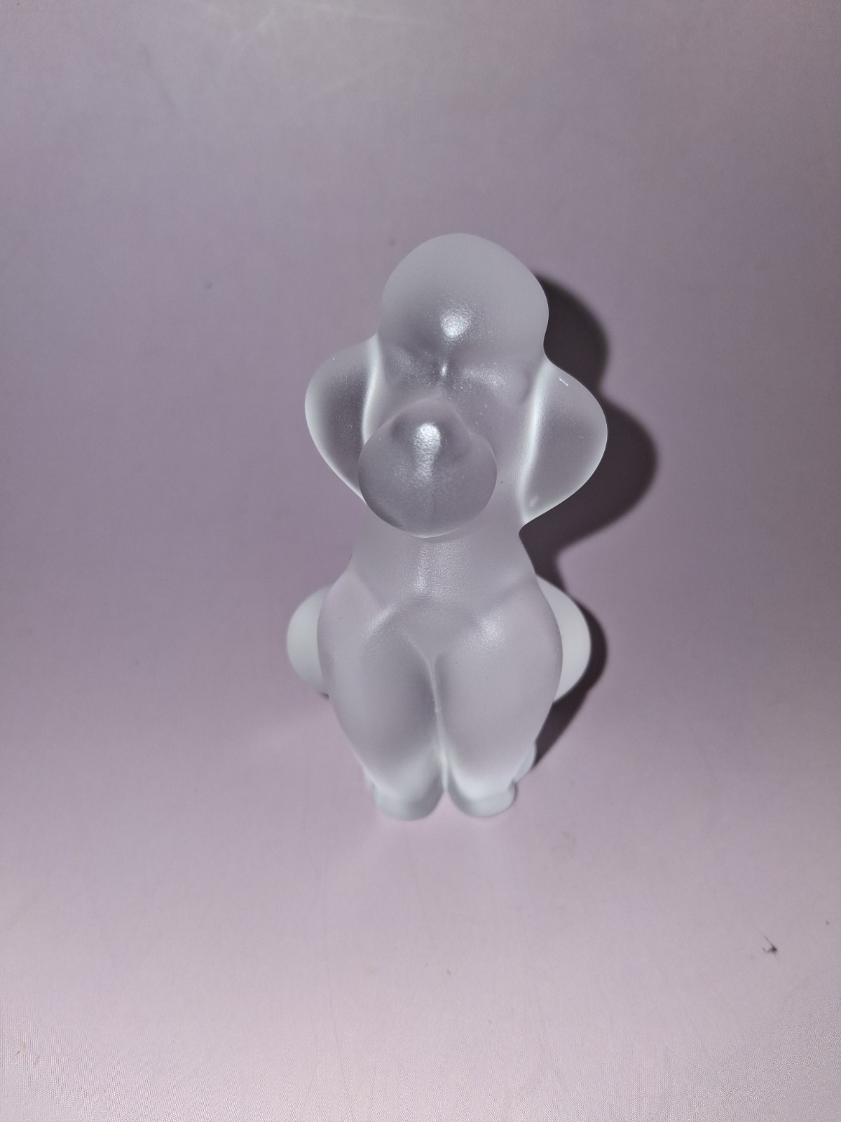 Vintage Cristal de Sevres Poodle Dog Clear Crystal Frosted Satin Finish 3″