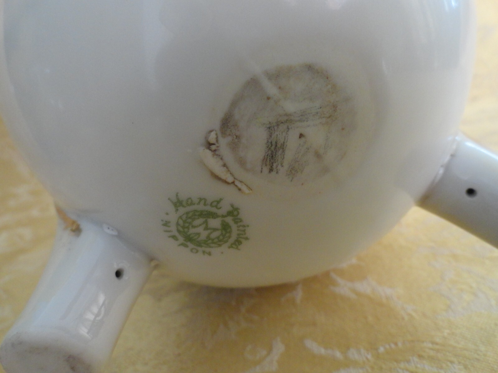 Antique Nippon Chikusa Moriage Hand Painted Footed Vase Pavilion Country Scene