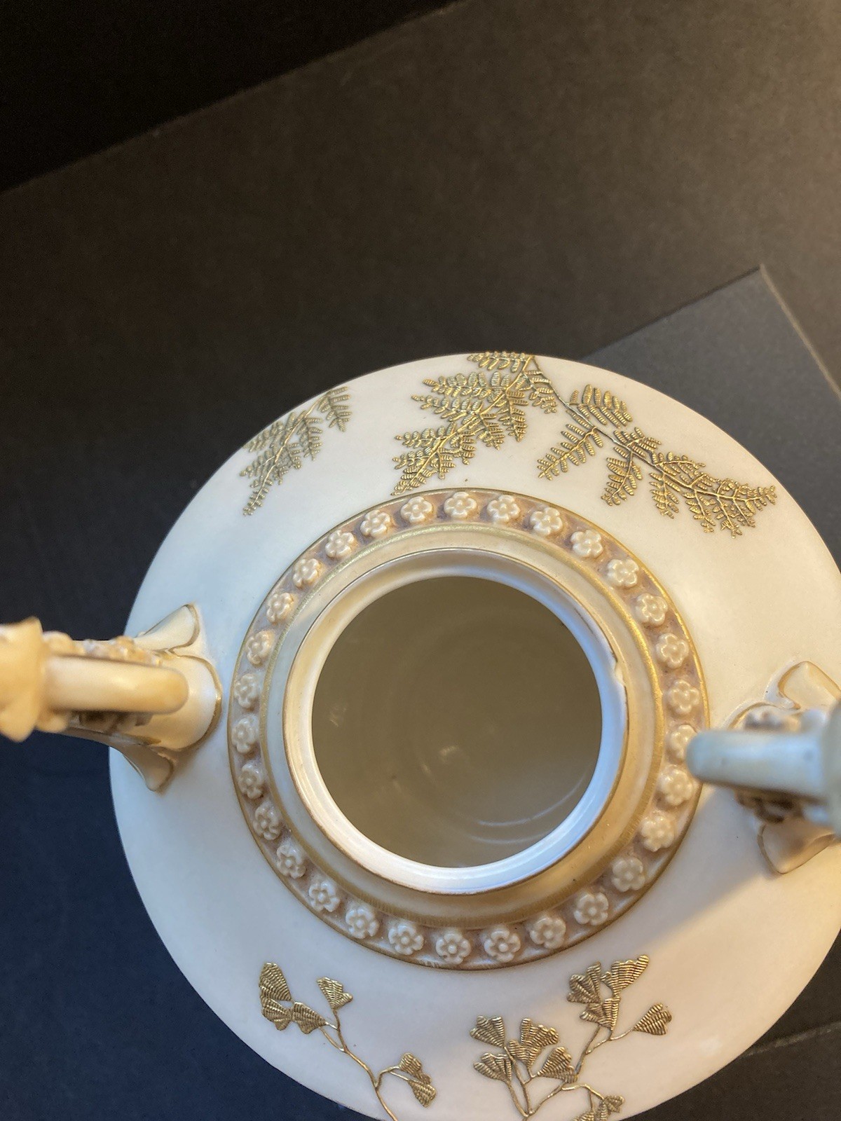 Antique Royal Worcester Urn Blush Ivory Porcelain 1256 Vase 1890s. No Lid.