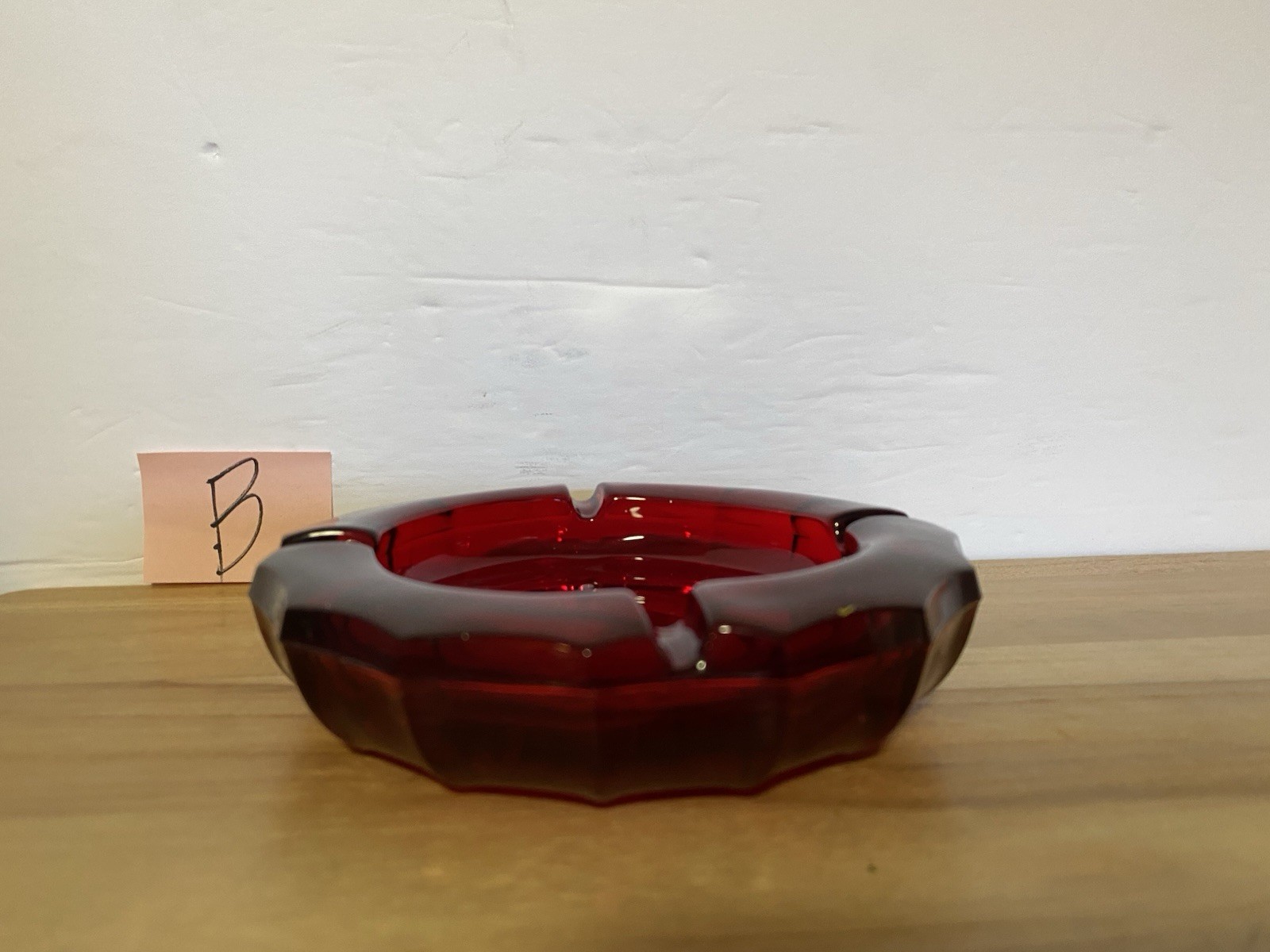 Fostoria Ruby Red Glass Ashtray 1887 Liberty Coin Eagle Ash Tray 5.25” Dias #B