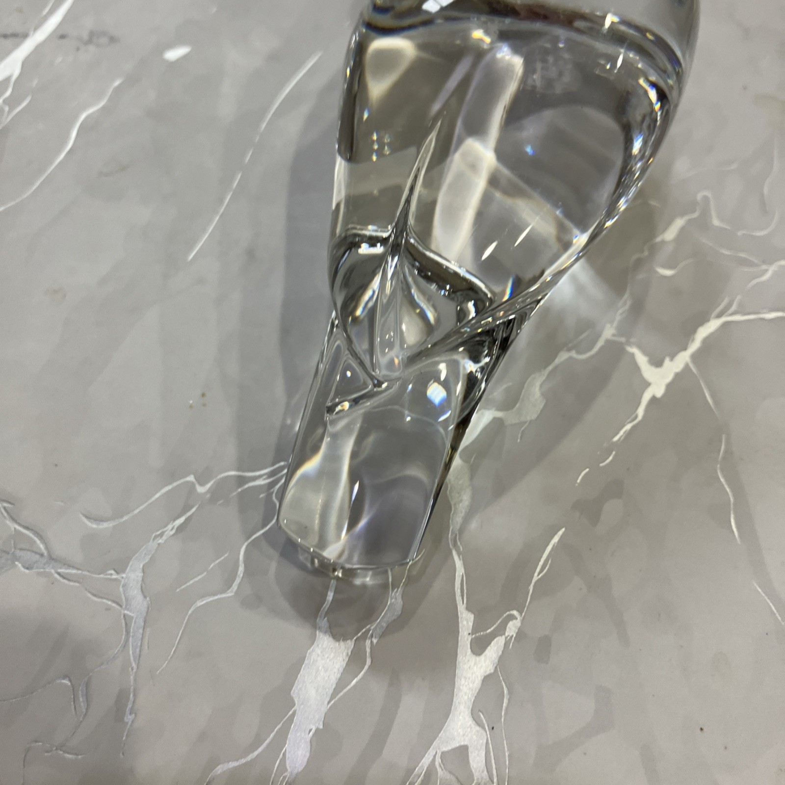 France Lbl BACCARAT Crystal Glass Turtle Dove Paperweight