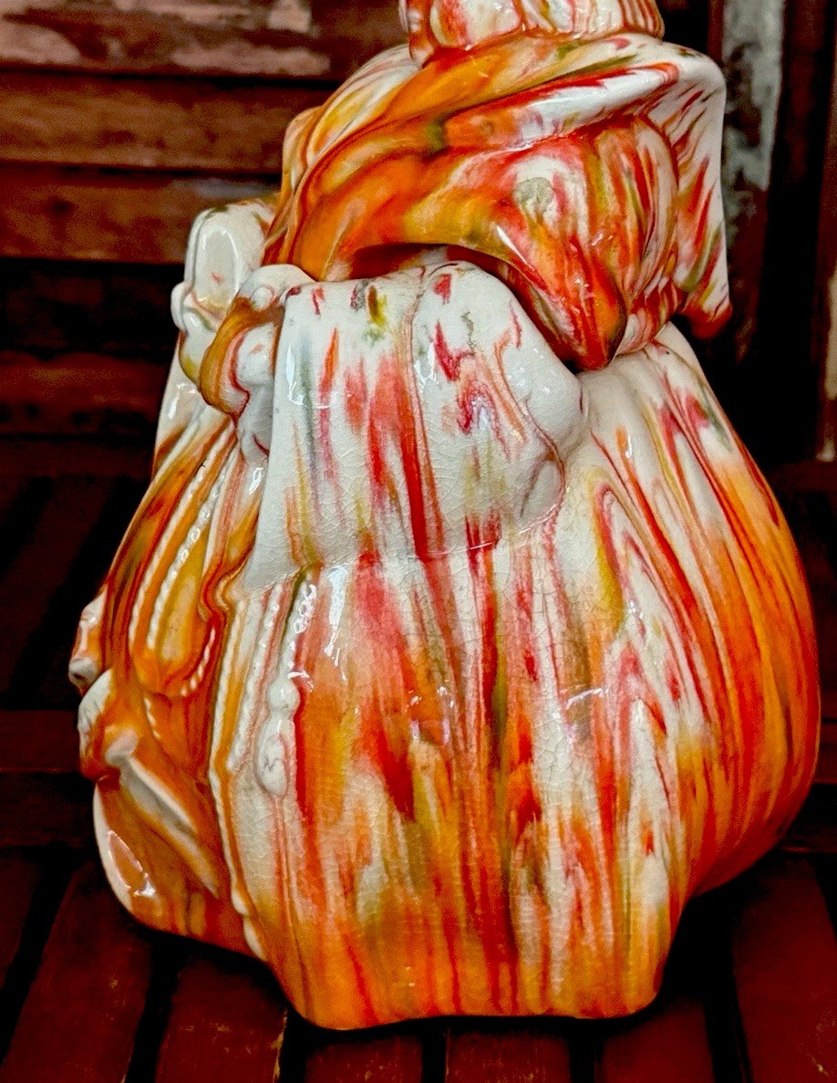 Fat Lava Drip Glaze MCM REDWING COOKIE JAR “Thou Shall Not Steal” Vibrant Orange