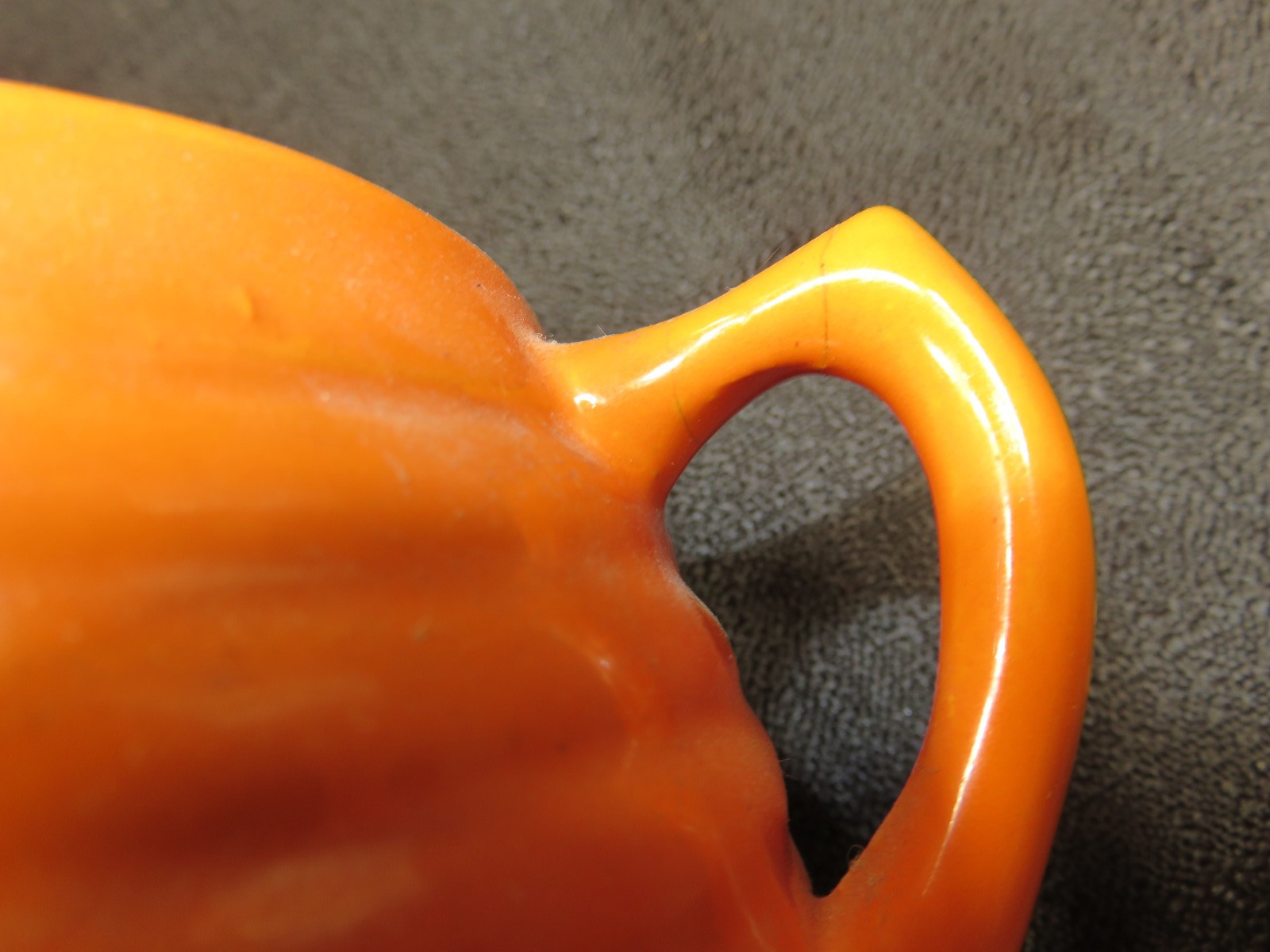 VINTAGE Bauer Pottery Ring Ware Orange Creamer & Sugar Bowl Set