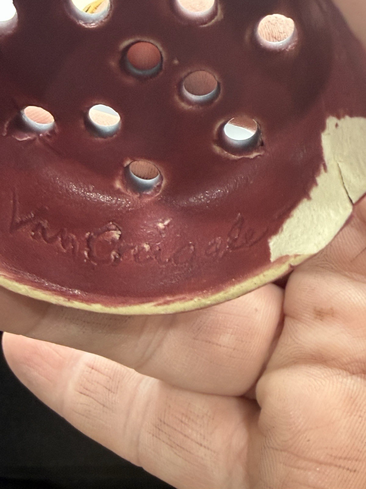 Van Briggle Art Pottery Mulberry Matte Glaze Flower Bowl w. Flower Frog, Photo!