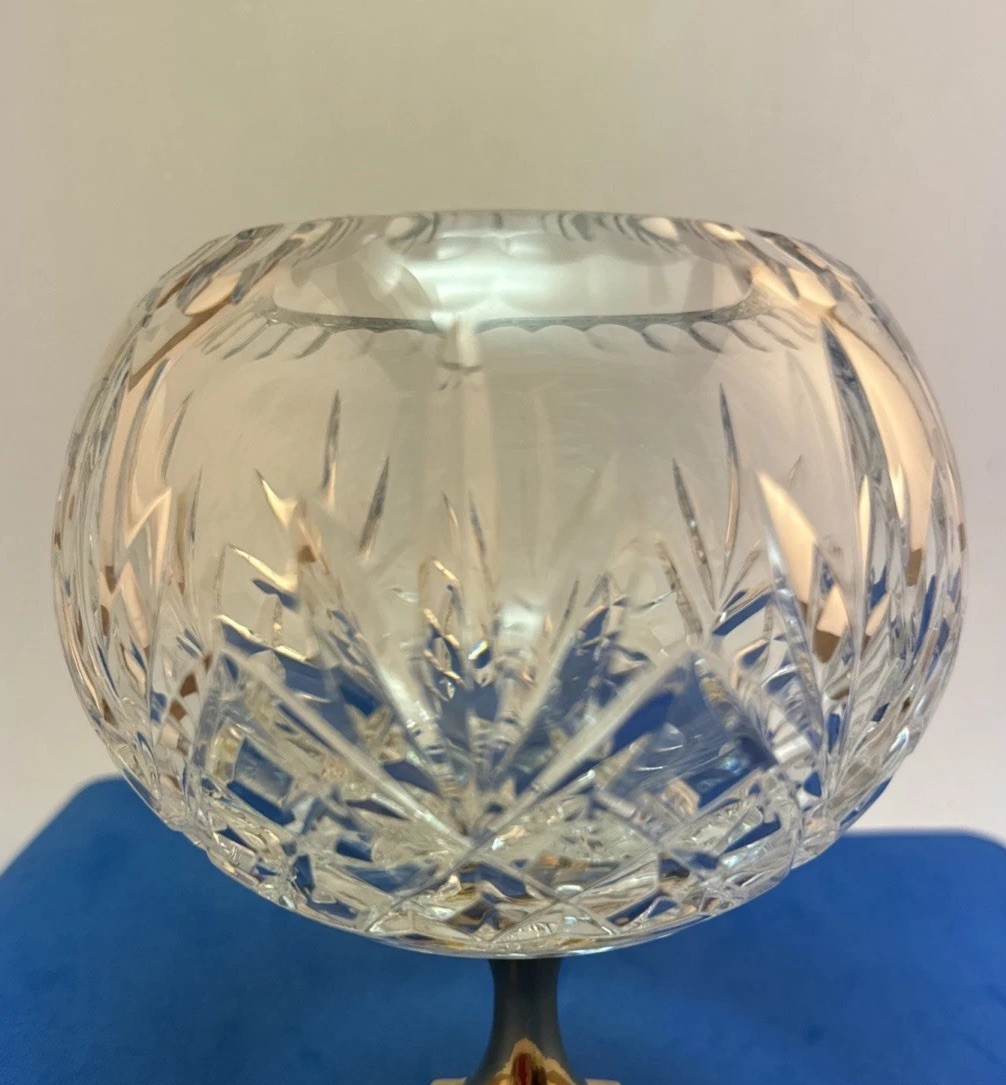 Lead Crystal 5” Rose Bowl Pineapple Cut Great Vintage Condition Beautiful!