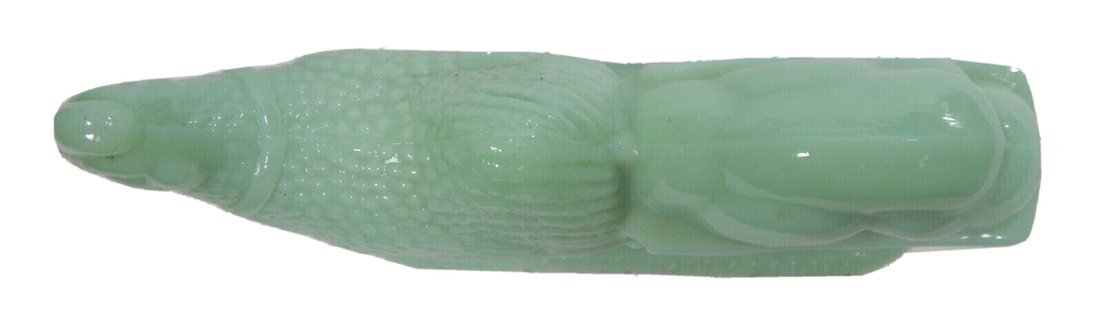 Vintage Jadeite Jadite Chicken Pulling Easter Eggs Jade Green Glass Figurine