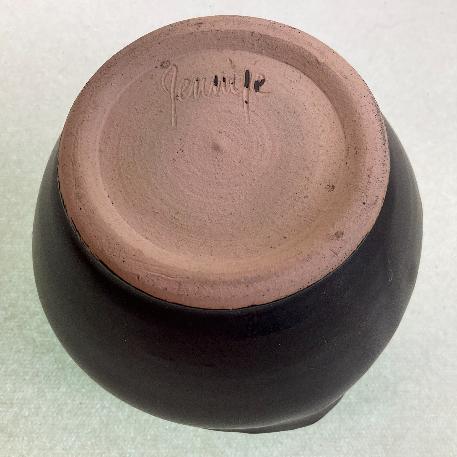 Studio Pottery Flower Frog Signed Unique 4 1/2″ Vintage