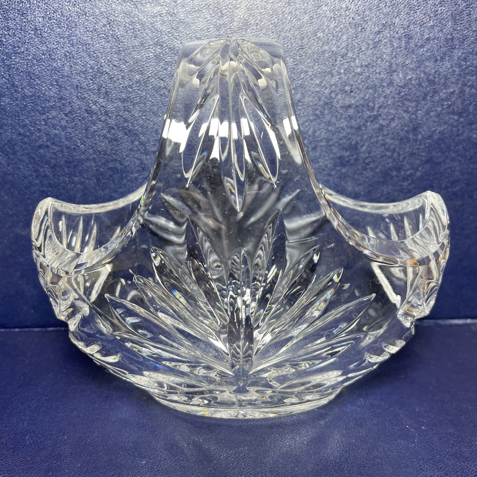 Royal Doulton Keswick Lead Crystal Basket Bowl Candy Dish with Handle Clear