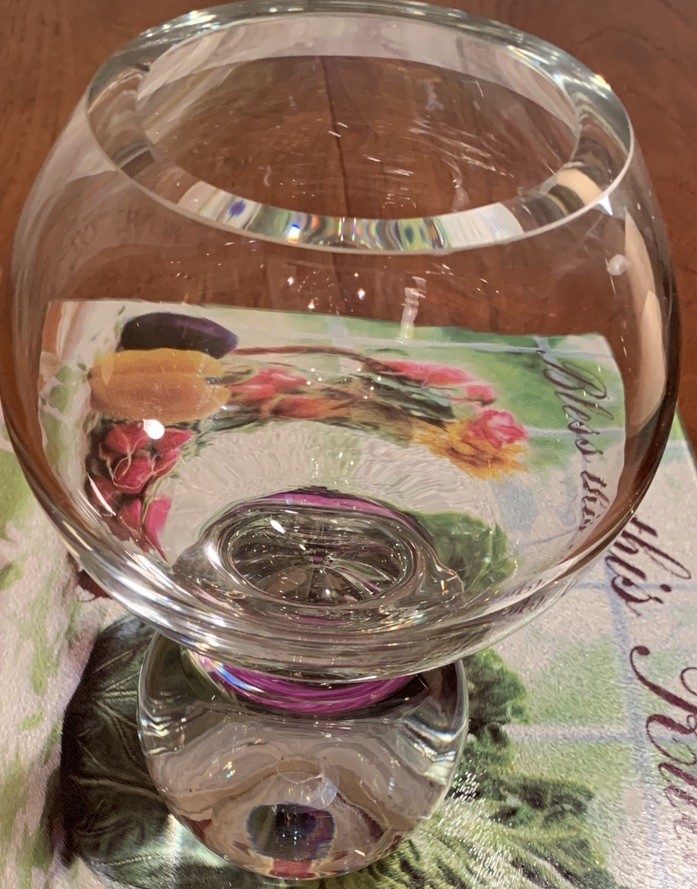 SALE STUDIO NOVA POLAND MIDCENTURY MODERN GLASS DOUBLE ORB BALL VASE VERY HEAVY