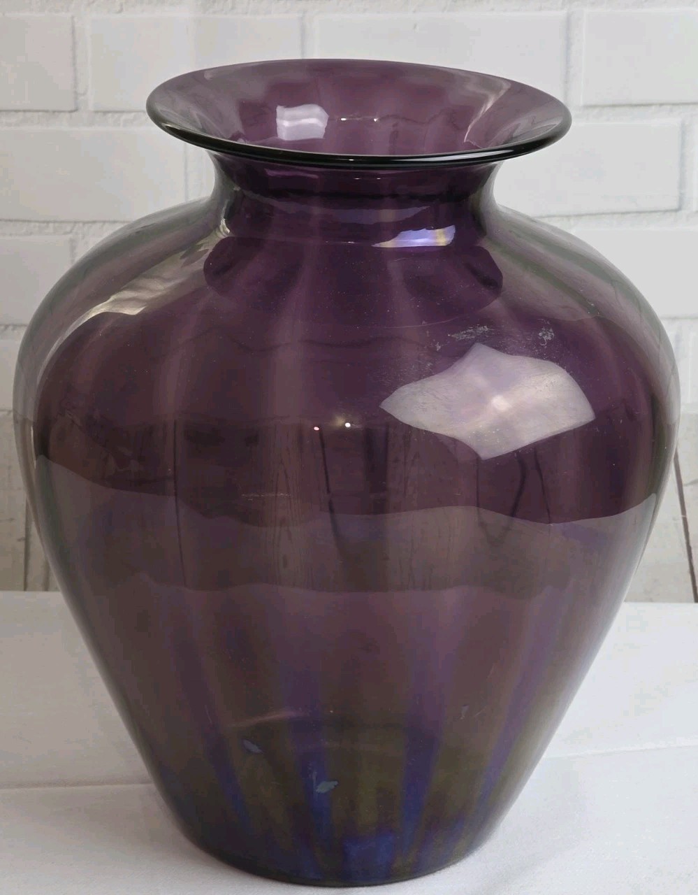 10 1/2″ Signed Durand Amethyst Vase