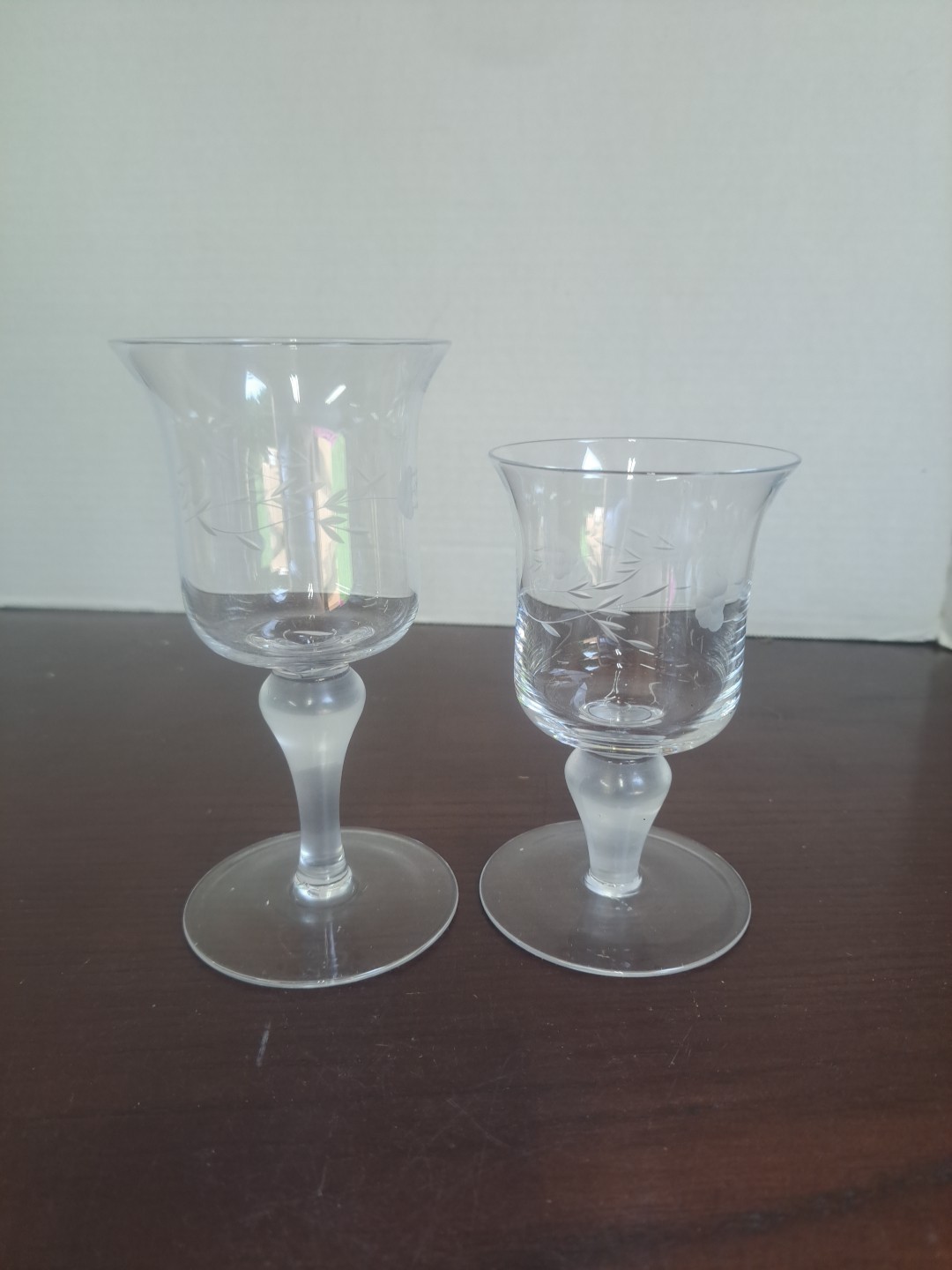 Set Of 2 Princess House Heritage Hand Blown Glass Votive Candle Holders With…