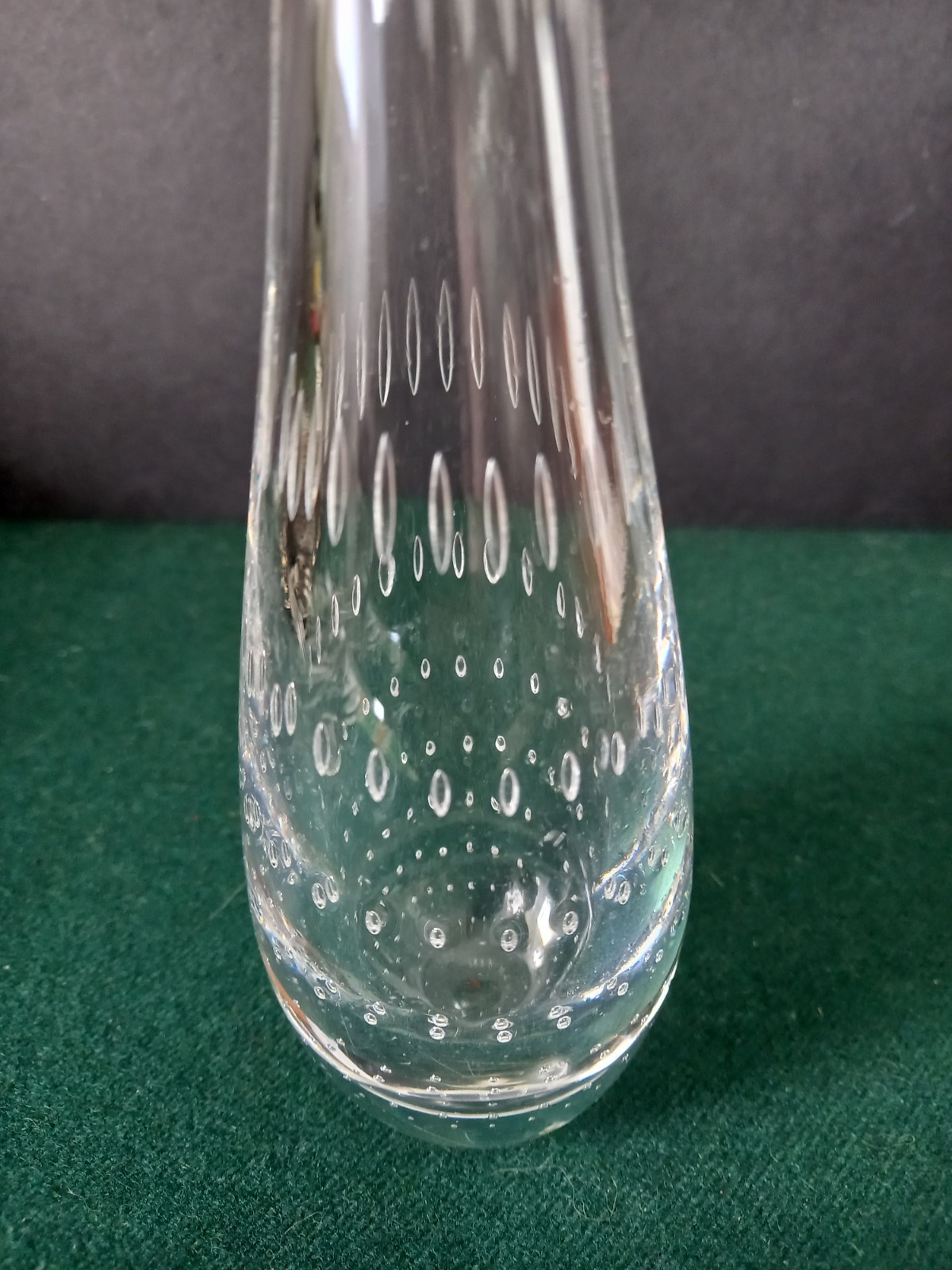 Vintage Vicke Lindstrand art glass vase Kosta Boda Controlled Bubbles 1950s