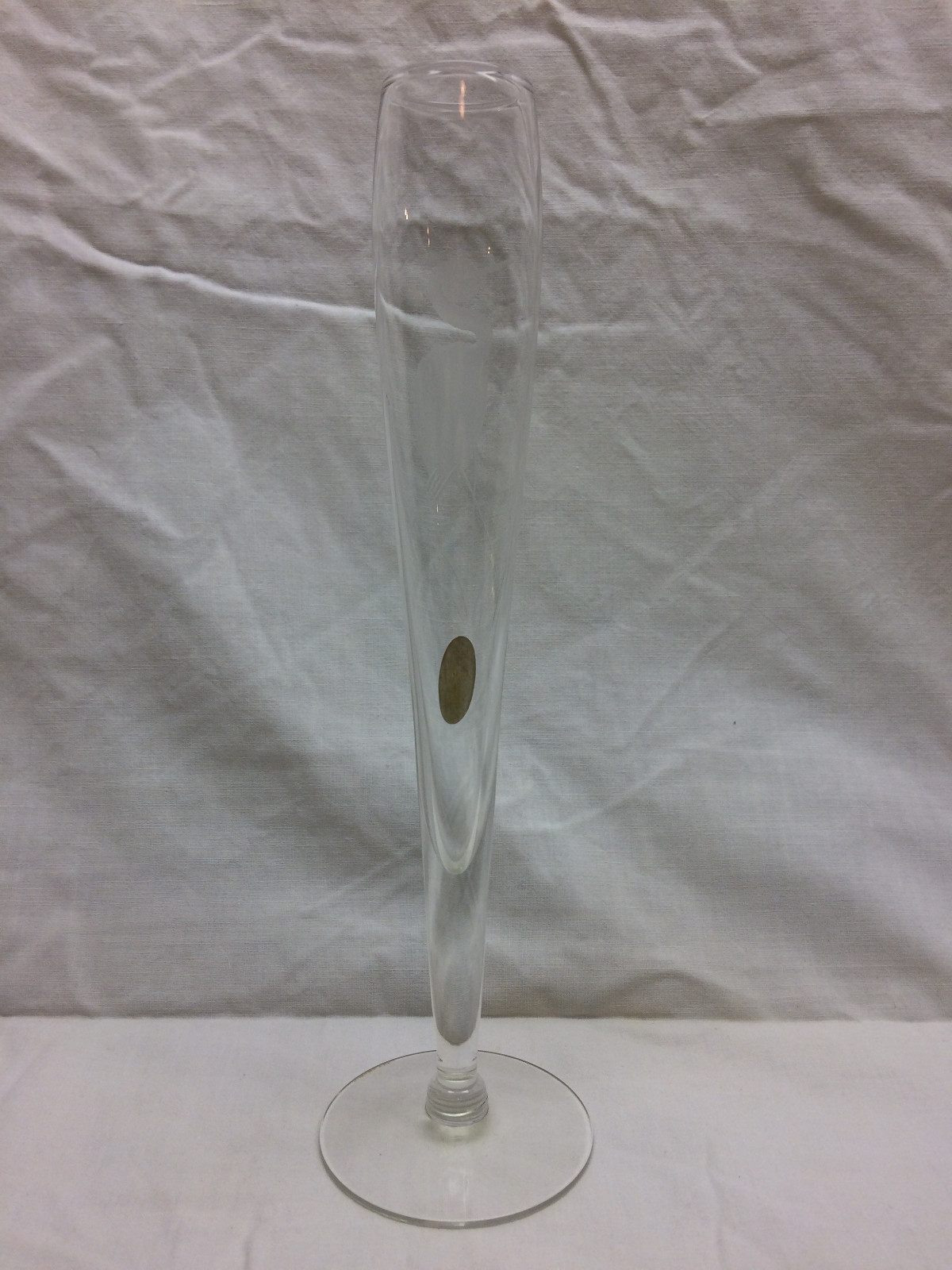 Corning Wheel Cut Bird Glass Vase New York NY