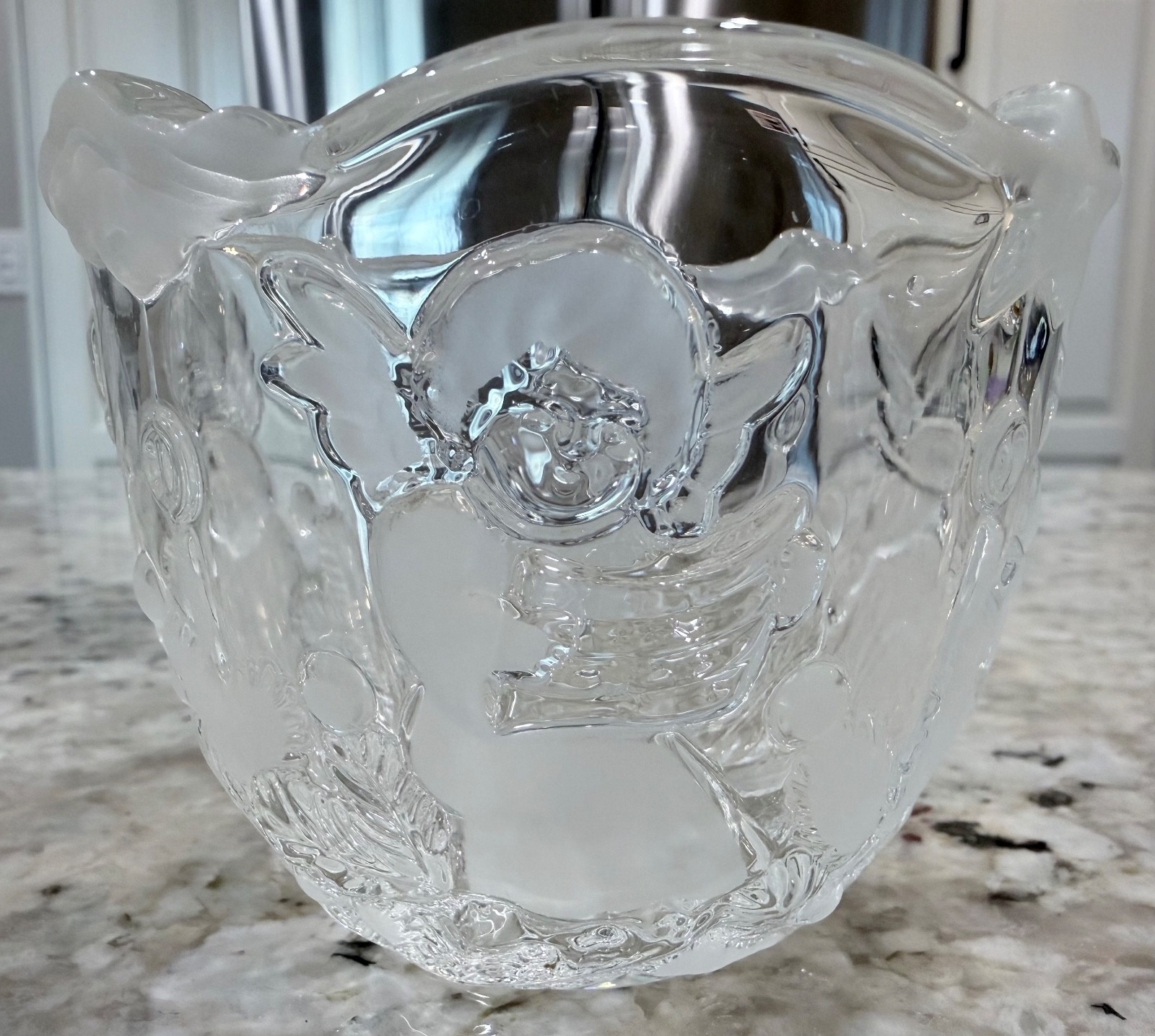 Mikasa Holiday Lights Classics Crystal Votive Candleholder Bowl Angels Cherubs