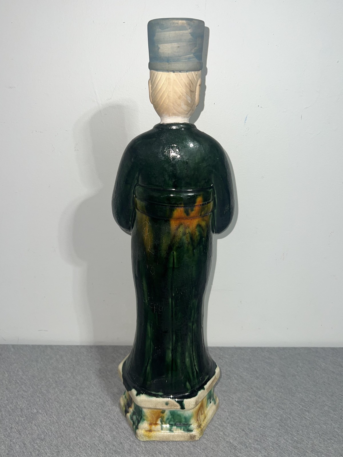 Chinese Scholar Ceramic Figurine Green Crackle Glaze Large HT9819M Decor